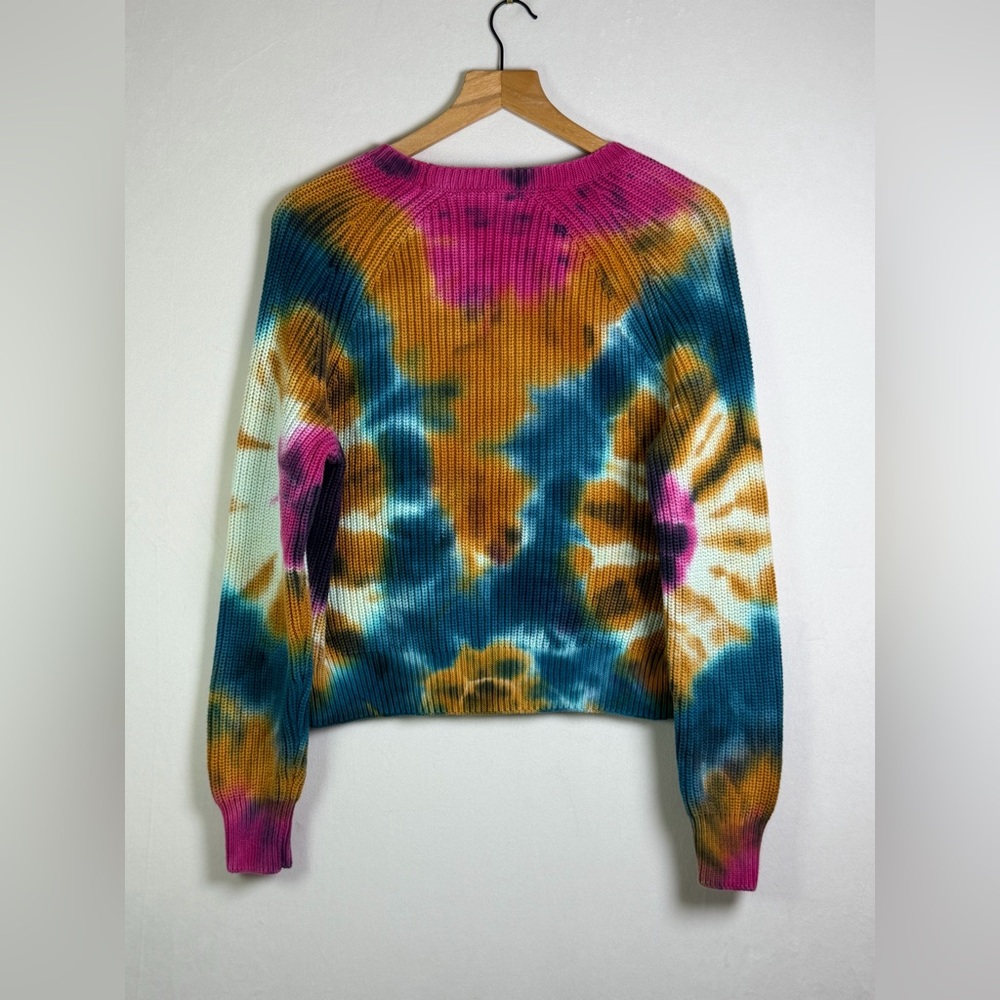 Young Fabulous & Broke (YFB) Women’s Tie Dye Oversize Cropped Sweater Sz XS - Picture 7 of 10